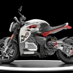 moto eléctrica MCR-S de gran potencia en blanco