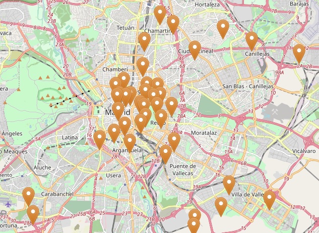 Puntos re recarga en Madrid